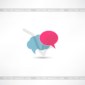 Clouds dialogue icon - vector image