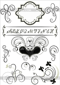 Frames and calligraphic ornaments for feel of pages - stock vector clipart