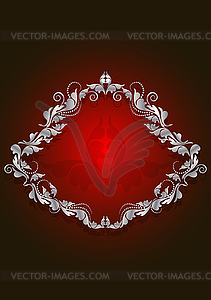 Белое марочное рамок на ярко-красный фон - векторизованное изображение клипарта