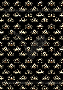 Black background with old classic pattern - vector clipart