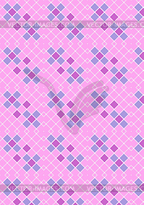 Crimson pink checkered background with blue and purple  - vector image