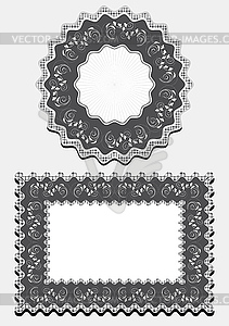Options frame for napkin. - white & black vector clipart