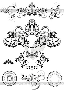  Collection of patterns and round frames - vector clipart