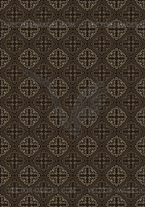 Beige florid openwork pattern a dark seamless backgroun - vector clipart