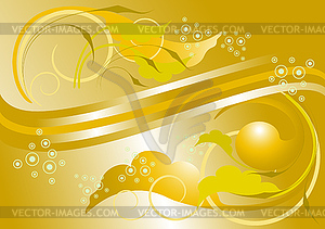 Yellow leaves and arrows with yellow atlas background  - vector image