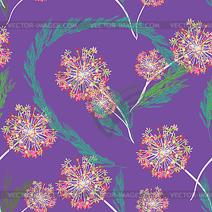 Flower- seamless pattern, vector illustration - vector clip art