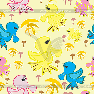 Birds pelicans - vector clip art