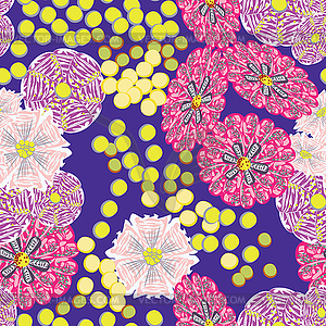 Flower- seamless pattern,  vector illustration  - vector clip art