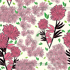 Floral - seamless pattern - vector clipart