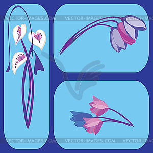 Set of flowers - vector image