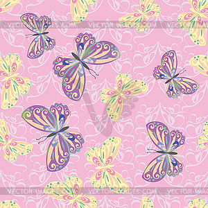 Butterfly - seamless pattern - vector clip art