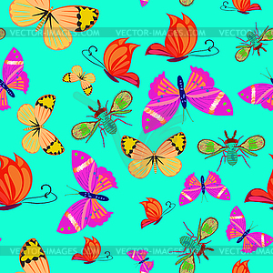 Butterfly - seamless pattern - vector image