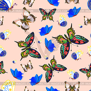 Butterfly - seamless pattern - vector clip art