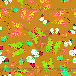 Бабочка - бесшовный фон - векторное изображение клипарта