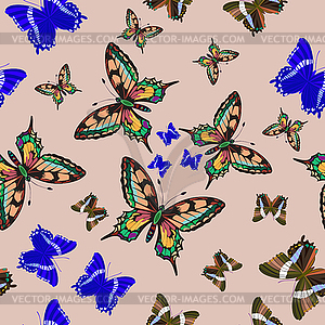 Butterfly - seamless pattern - vector clip art