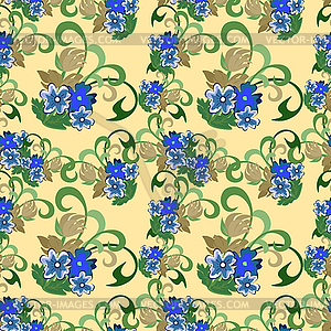 Colorful flowers - seamless pattern - color vector clipart