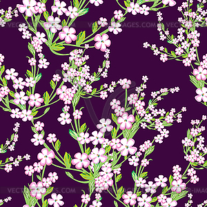 Leafs and flowers - seamless pattern - vector image