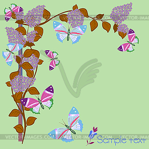 Flower and butterfly - vector image