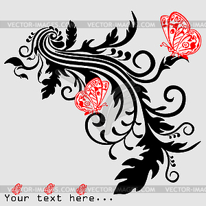 Decorative leafs,vintage,ornament. - vector clipart