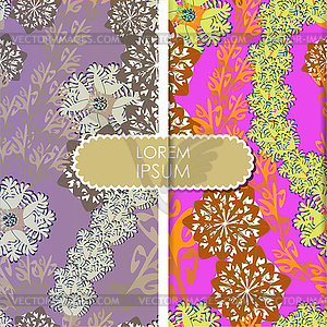 Colorful leafs and flowers - seamless pattern - vector clipart