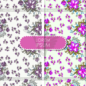 Colorful leafs and flowers - seamless pattern - vector image