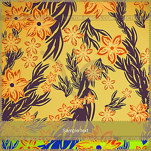 Colorful leafs and flowers - seamless pattern - vector clipart