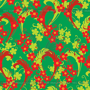 Flower- seamless pattern, vector illustration  - vector image