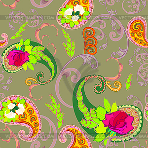 Flower- seamless pattern, vector illustration  - vector clipart