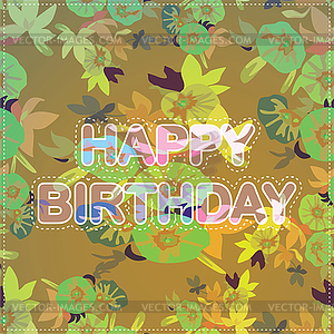 Happy birthday card - color vector clipart