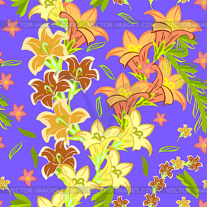 Flower- seamless pattern, vector illustration  - vector EPS clipart