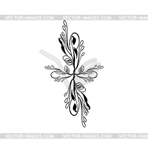 Floral cross isolated on white - royalty-free vector clipart