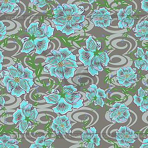  Floral seamless pattern - vector clipart