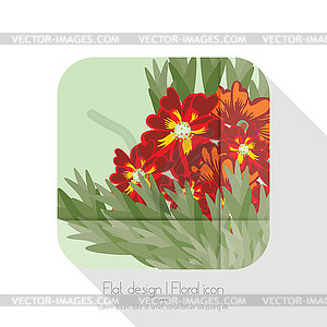 Flat floral icon - vector image