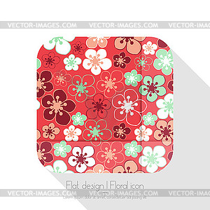 Flat floral icon - vector EPS clipart