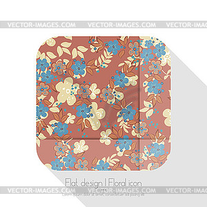 Flat floral icon - vector image