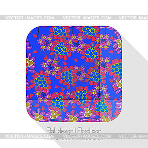 Flat floral icon - vector clip art