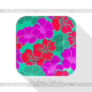Flat floral icon - vector clip art