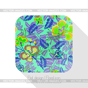 Flat floral icon - vector EPS clipart