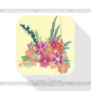 Flat floral icon - vector image