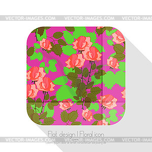 Flat floral icon - vector clip art