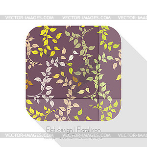 Flat floral icon - vector clipart