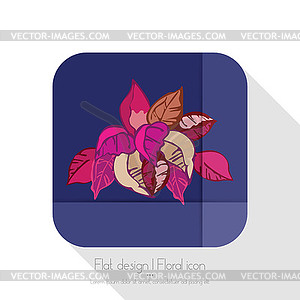 Flat floral icon - vector image