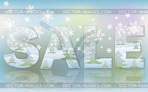 Christmas glass sale banner, vector illustration - vector image