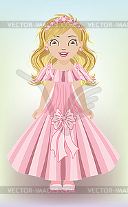 Sweet little girl princess, vector illustration - vector image