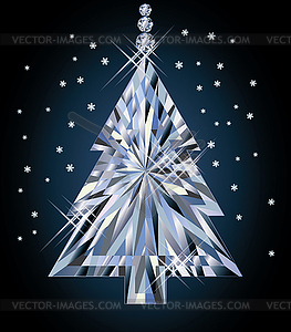 Diamond Christmas tree, vector illustration - royalty-free vector image