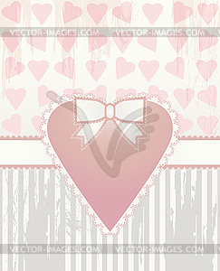 Happy Valentine day vintage card, vector illustration - vector image