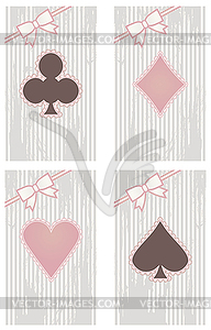 Vintage карты покер, векторные иллюстрации - стоковое векторное изображение
