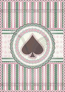 Old spades card, vector illustration  - vector clip art
