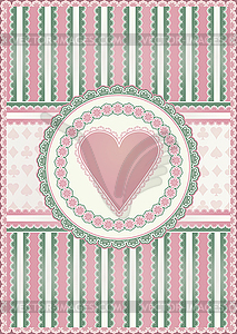 Old hearts card, vector illustration  - vector clipart