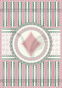 Old clubs diamonds card, vector illustration - vector image